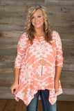 *1 LEFT - 1X* Curvy| Pretty Please Tunic - Coral/White