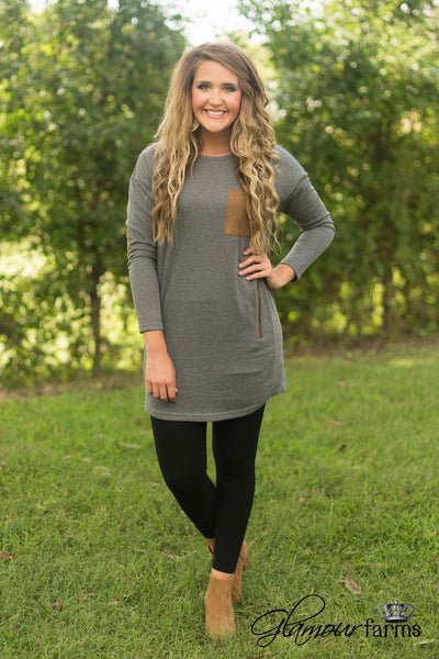 Remember When Tunic/Dress - Heather Gray