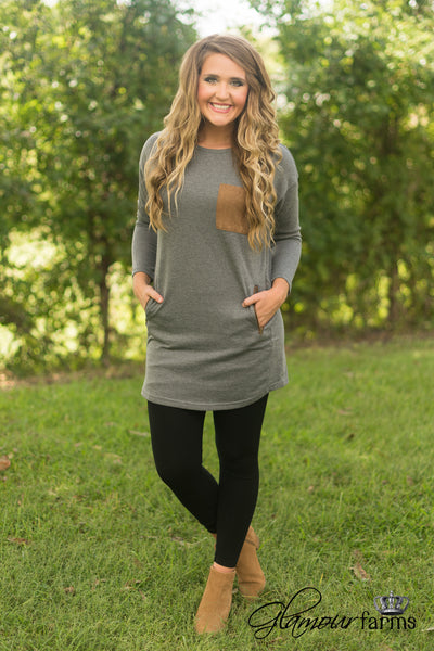Remember When Tunic/Dress - Heather Gray