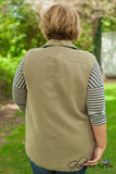 Curvy| Rivers Edge Trench Vest - Olive