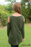 Rosemary Cold Shoulder Top - Olive