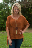 Rosewood Fringe Poncho - Rust