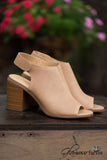 Sandraya Open Toe Bootie - Tan
