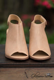 Sandraya Open Toe Bootie - Tan