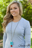 Scattered Memories Necklace -Turquoise/Worn Gold