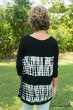 *1 LEFT - LARGE* Seaside At Night Tie-Dye Top - Black