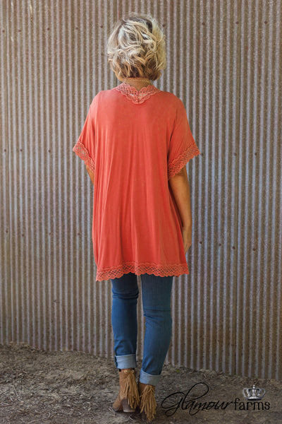 September Sunset Cardigan - Rust