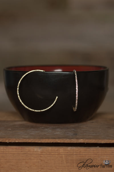 Shine Brightly Hoop - Clear/Gold