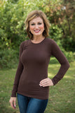 *RESTOCK* Simply Basic Long Sleeve Tee - Dark Brown