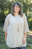Curvy| Simply Suzanne Lace Tunic - Mocha