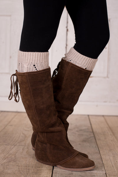 Snowy Days Leg Warmers - Beige