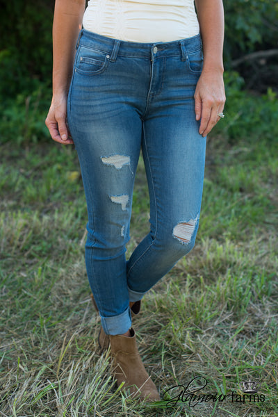 Sophia Distressed Skinny Jean - Medium Wash