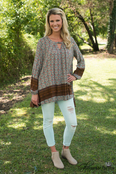 South Of The Border Tunic - Ivory/Multi
