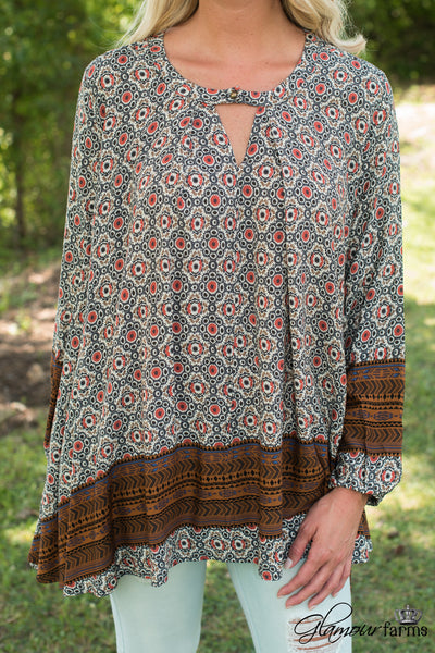 South Of The Border Tunic - Ivory/Multi
