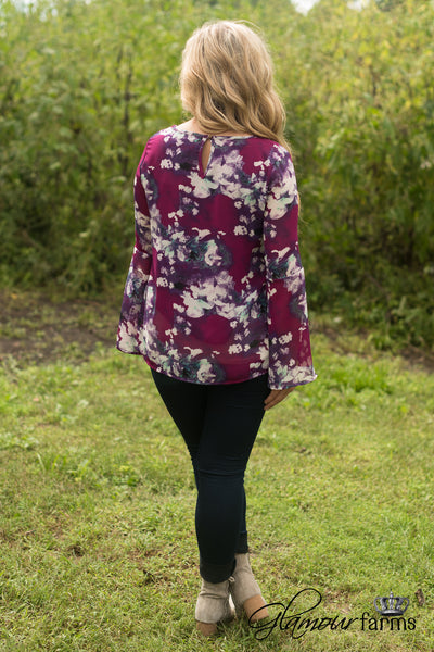 Sweet Splendor Floral Top - Magenta