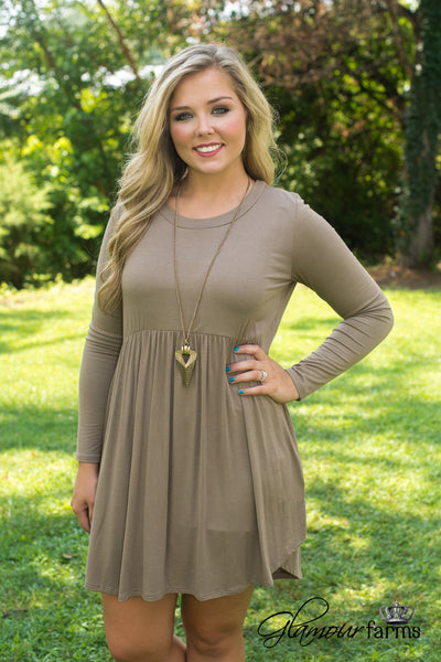 Sydney Babydoll Tunic/Dress - Mocha