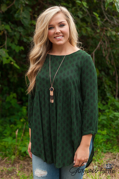 The Arabesque Top/Tunic - Dark Olive