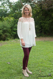 The Audrey Crochet Tunic - Ivory