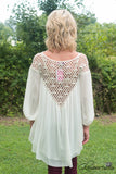 The Audrey Crochet Tunic - Ivory