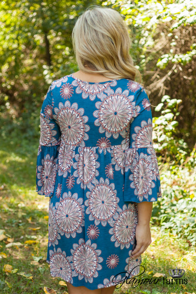 The Bryce Floral Tunic/Dress - Teal
