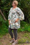 Curvy| The Coby Tunic/Dress - Ivory/Multi