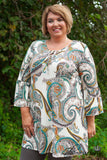 Curvy| The Coby Tunic/Dress - Ivory/Multi