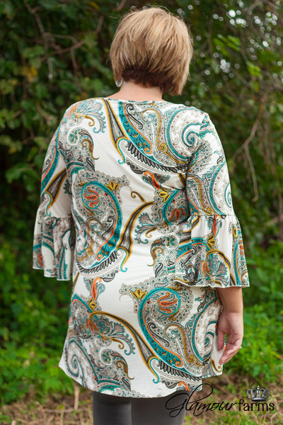 Curvy| The Coby Tunic/Dress - Ivory/Multi