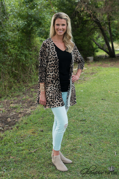 The Felicia Cardigan - Brown Animal