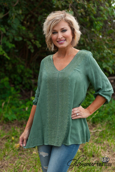 The Gwendolyn Top - Hunter Green