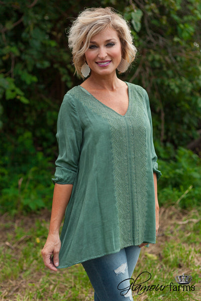 The Gwendolyn Top - Hunter Green