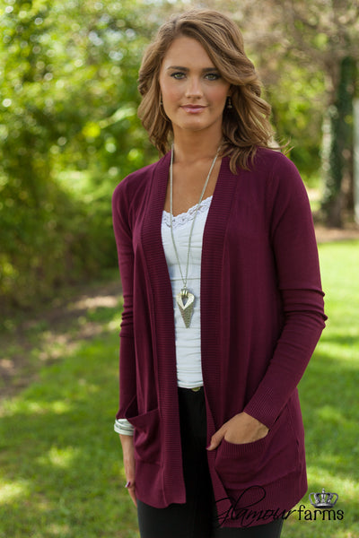 *1 LEFT - SMALL* The Harlow Cardigan - Burgundy