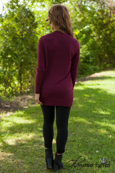 *1 LEFT - SMALL* The Harlow Cardigan - Burgundy