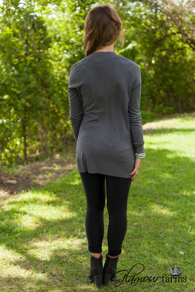 The Harlow Cardigan - Dark Gray