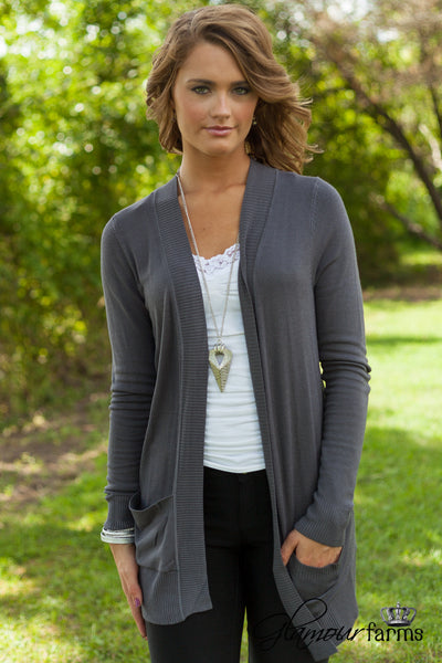 The Harlow Cardigan - Dark Gray