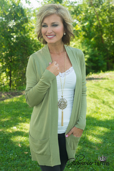 The Harlow Cardigan - Olive