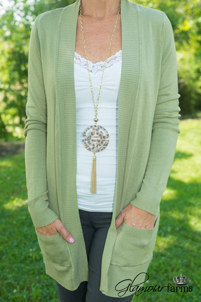 The Harlow Cardigan - Olive