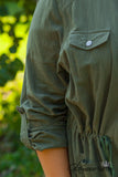 Curvy| The Hayden Hooded Jacket - Army Green