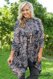 Curvy| The Jinny Tunic - Dark Brown