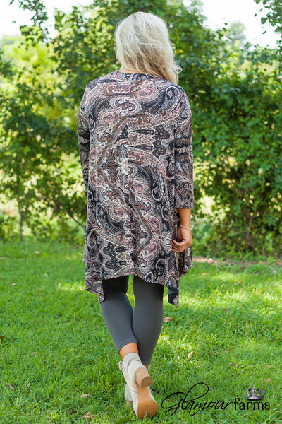 Curvy| The Jinny Tunic - Dark Brown