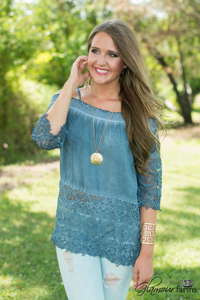 The Kennesaw Top - Indigo Wash