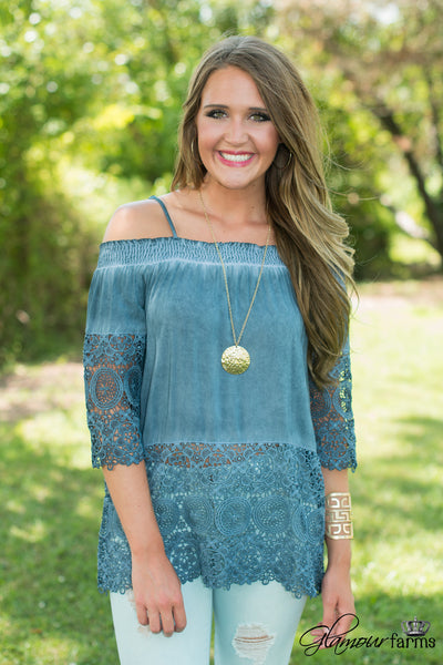The Kennesaw Top - Indigo Wash