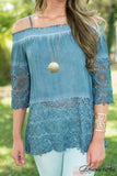 The Kennesaw Top - Indigo Wash