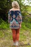 The Mika Top - Navy/Multi