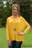 The Natalie Hi-Lo Top - Mustard