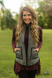 The Talma Herringbone Vest - Black