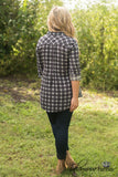 Through The Windowpane Plaid Tunic - Charcoal