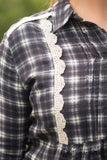 Through The Windowpane Plaid Tunic - Charcoal