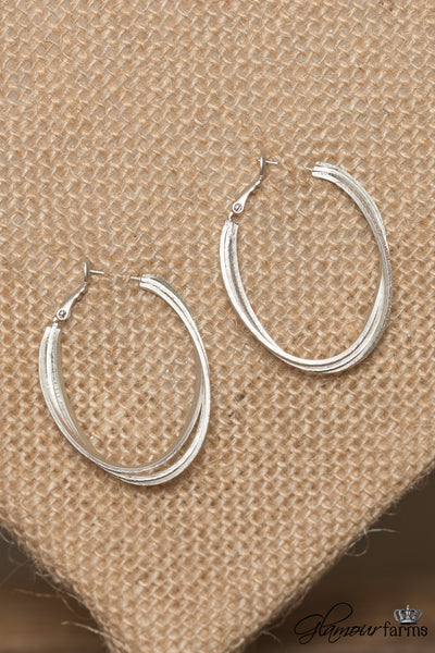 Trinity Loop Earrings - Matte Silver