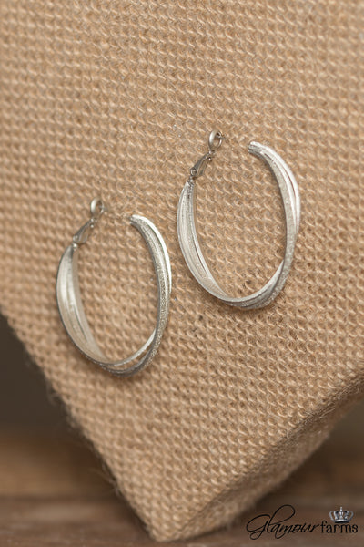 Trinity Loop Earrings - Matte Silver