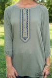 Tula Embroidered Tunic - Olive